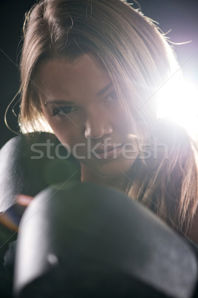 Boxing woman Stock photo © MilanMarkovic78