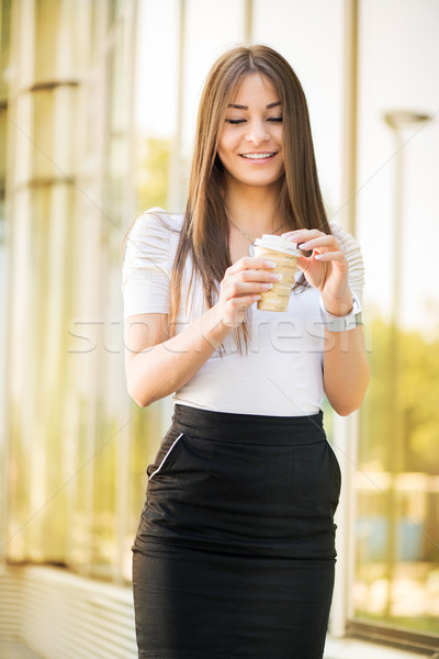 Businesswoman on coffee break Stock photo © MilanMarkovic78