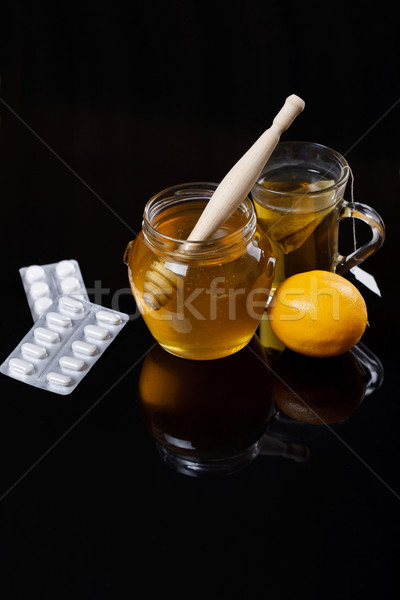 Honey, Tea And Medicine Stock photo © MilanMarkovic78