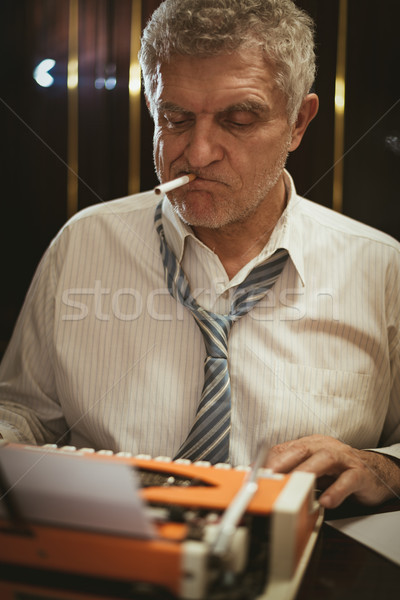 Retro Senior Man Writer Stock photo © MilanMarkovic78