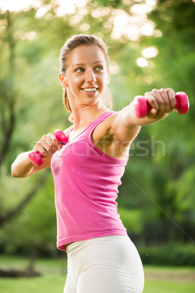 Exercising With Weights Stock photo © MilanMarkovic78