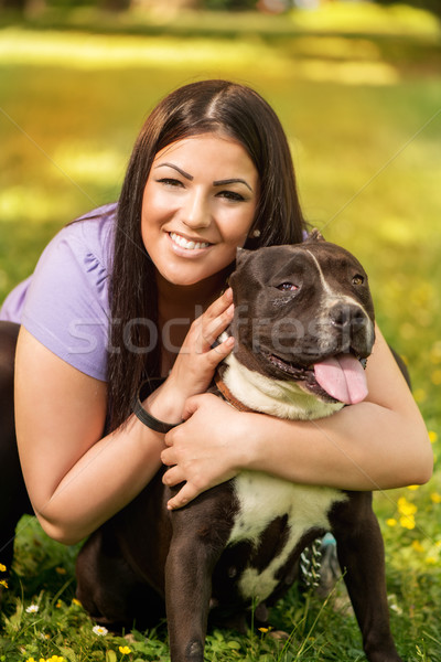 Girl With Dog Stock photo © MilanMarkovic78
