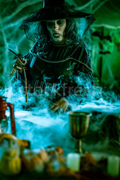 Witch With Magic Book  Stock photo © MilanMarkovic78