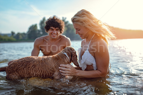 élvezi nyári napok fiatal boldog pár ül Stock fotó © MilanMarkovic78