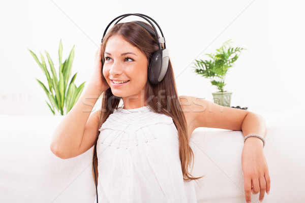 Teenage Girl Listening Music Stock photo © MilanMarkovic78