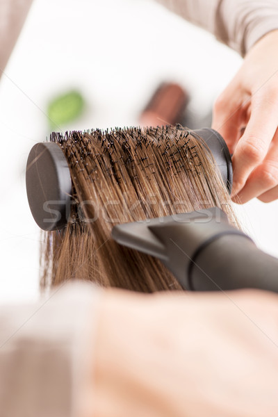 Cheveux longtemps sèche-cheveux brosse [[stock_photo]] © MilanMarkovic78