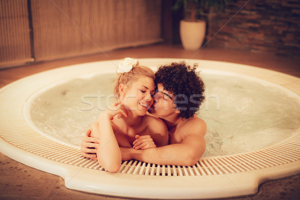 Foto stock: Pareja · spa · centro · hermosa