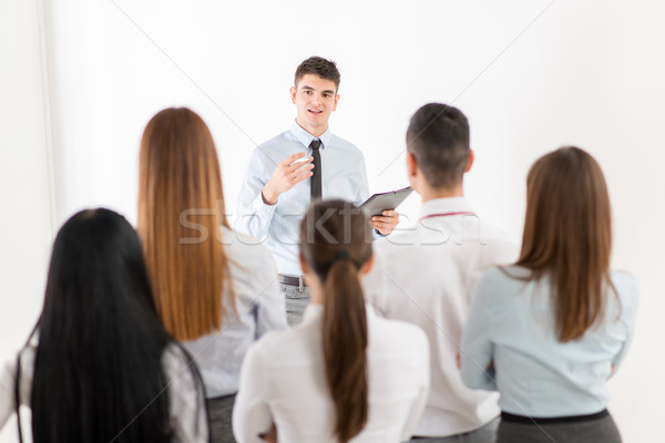 Stock photo: Businessman Giving Presentation