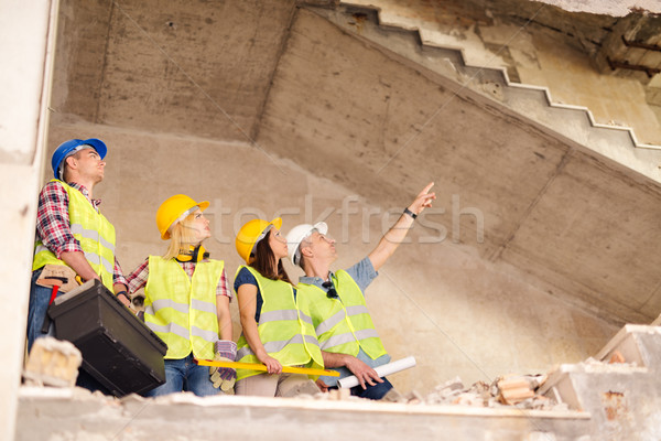 Stockfoto: Wederopbouw · ramp · vier · bouw · gebouw · beschadigd