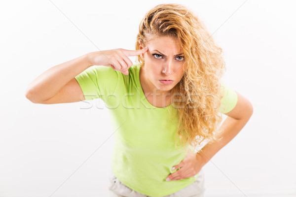 сердиться Постоянный белый пальца женщины Сток-фото © MilanMarkovic78