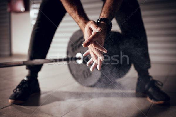готовый тренировки сильный рук тяжелая атлетика Сток-фото © MilanMarkovic78