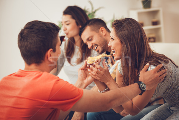 Friends Having Fun And Making Party At Home Stock photo © MilanMarkovic78