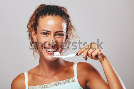 девушки улыбаясь идеальный Белые зубы Сток-фото © MilanMarkovic78
