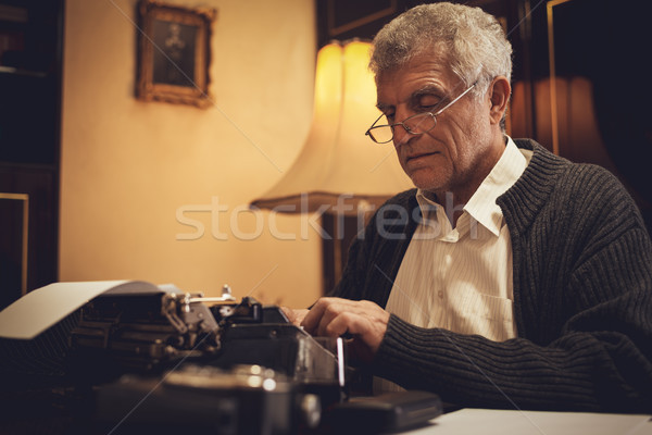 Retro Senior Man Writer Stock photo © MilanMarkovic78