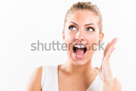 Young Woman Shouting Stock photo © MilanMarkovic78