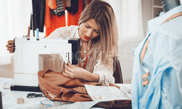 Young Fashion Designer Sew Stock photo © MilanMarkovic78
