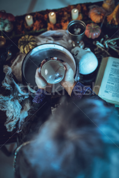 Magie Ball Hände top Ansicht über Stock foto © MilanMarkovic78