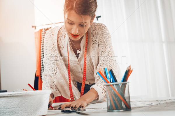 Fashion Designer With Sewing Pattern Stock photo © MilanMarkovic78
