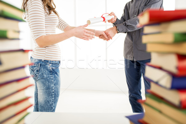 Congratulating for graduation. Stock photo © MilanMarkovic78