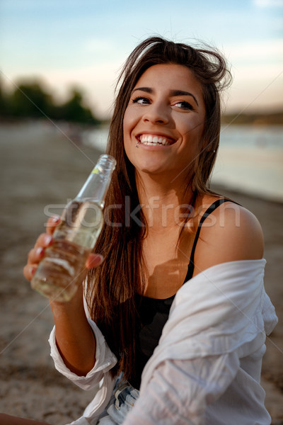 Día de verano relajante puesta de sol tiempo río Foto stock © MilanMarkovic78