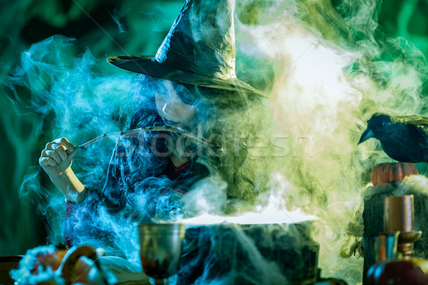 Young Witch Is Cooking With Magic Stock photo © MilanMarkovic78