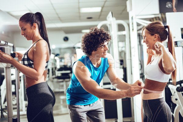 Foto stock: Entrenador · ninas · cintura · fitness · instructor