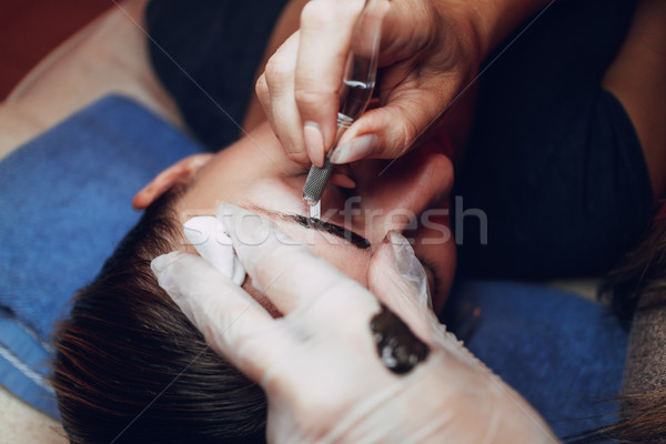 Japanese eyebrows drawing method Stock photo © MilanMarkovic78