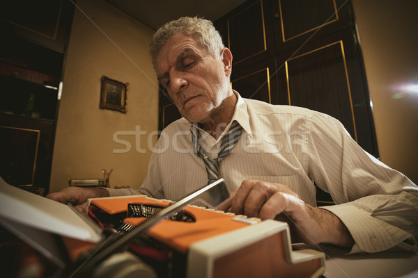 Retro Senior Man Writer Stock photo © MilanMarkovic78