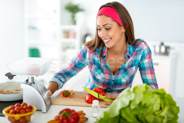She's A Pro In The Kitchen Stock photo © MilanMarkovic78