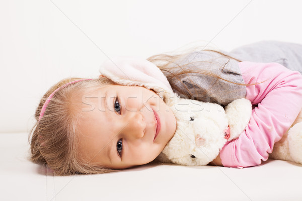 Bambina soft giocattolo cute divano Foto d'archivio © MilanMarkovic78
