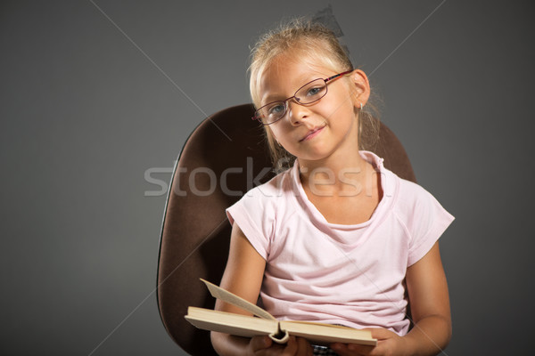 école petite fille fatigué cute livre [[stock_photo]] © MilanMarkovic78