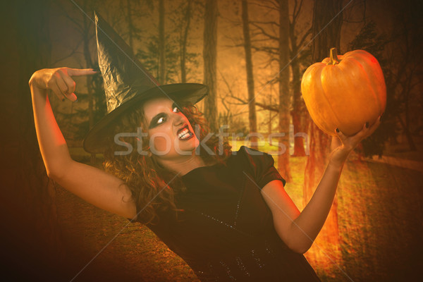 Хэллоуин ведьмой зла лице подобно Сток-фото © MilanMarkovic78