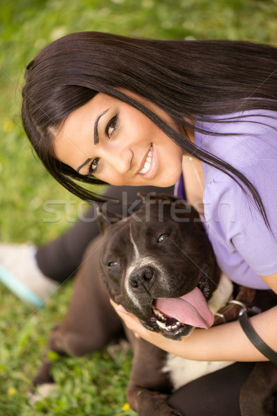 Stock photo: Girl And Dog