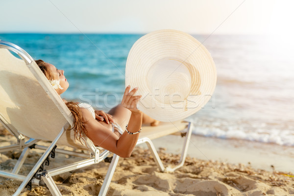 Cute Girl Relaxing On Summer Vacation Stock photo © MilanMarkovic78