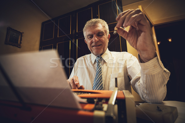 Retro Senior Man Writer Stock photo © MilanMarkovic78