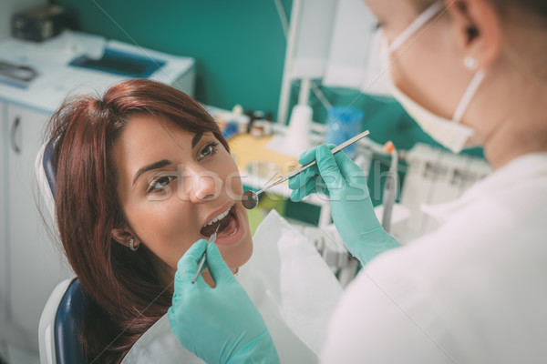 Foto stock: Dentales · inspección · hermosa · visitar