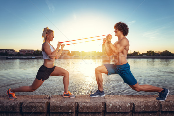 It Is Always Better To Stretch Together  Stock photo © MilanMarkovic78