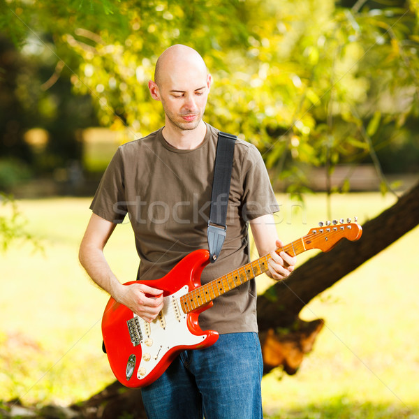 Guitariste jeunes jouer guitare belle nature Photo stock © MilanMarkovic78