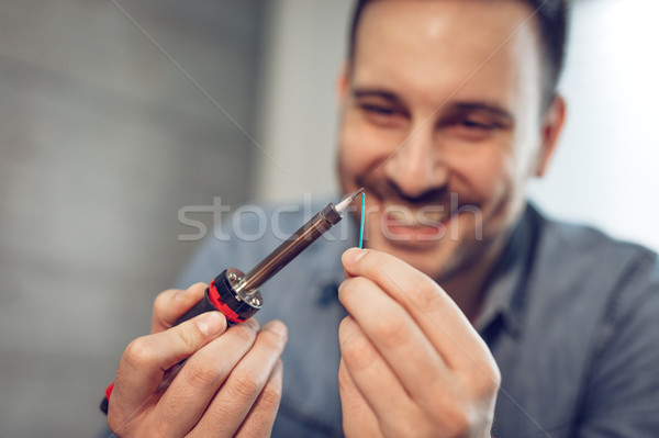 Soldering Of Electronic Copper Wire Stock photo © MilanMarkovic78
