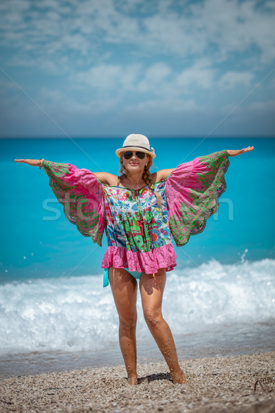 Sol mar alma belo mulher jovem colorido Foto stock © MilanMarkovic78