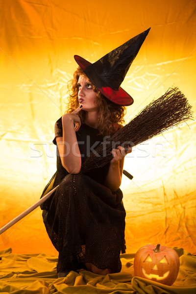 Conceived Halloween witch Stock photo © MilanMarkovic78