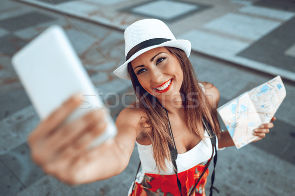 Elvesz pillanat felső kilátás gyönyörű nő vakáció Stock fotó © MilanMarkovic78