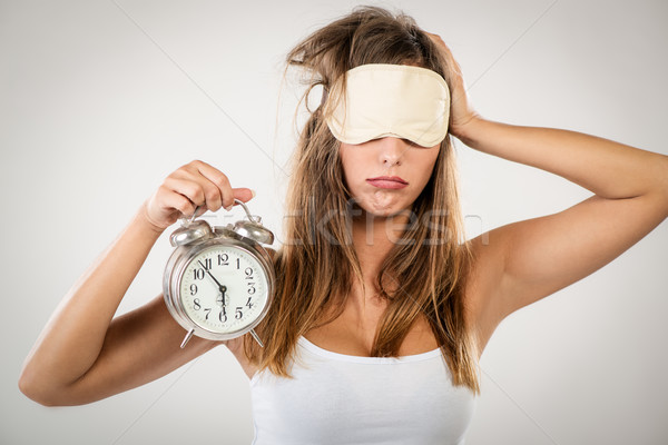 Tôt le matin belle jeune femme dormir masque Photo stock © MilanMarkovic78