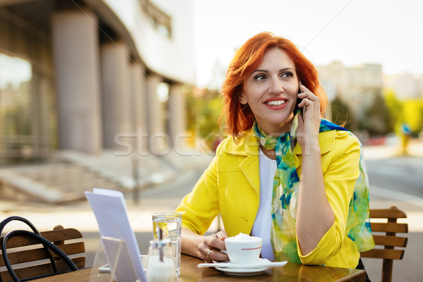Businesswoman On A Coffee Break Stock photo © MilanMarkovic78