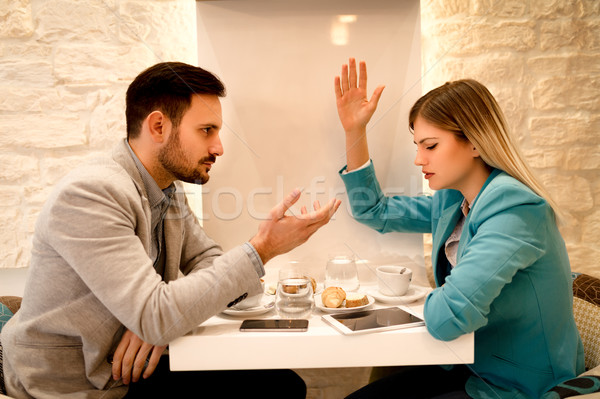 Businessman And Businesswoman Arguing In A Cafe Stock photo © MilanMarkovic78