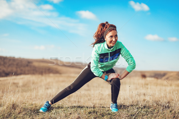 Stok fotoğraf: Koşucu · kız · genç · fitness · woman · egzersiz