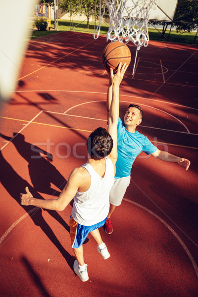 Basketball ein zwei Straße Spieler Ausbildung Stock foto © MilanMarkovic78