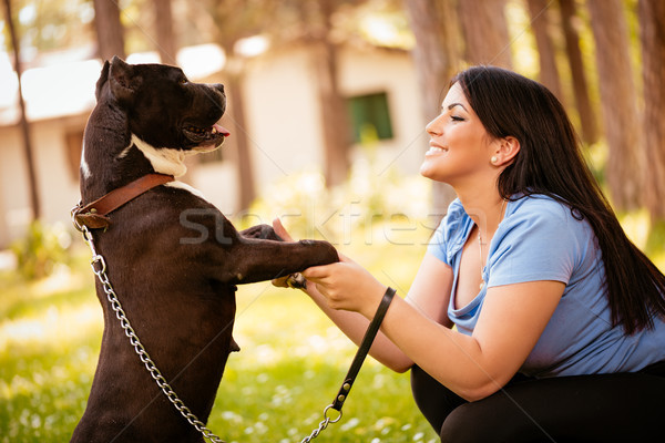 Girl With Dog Stock photo © MilanMarkovic78