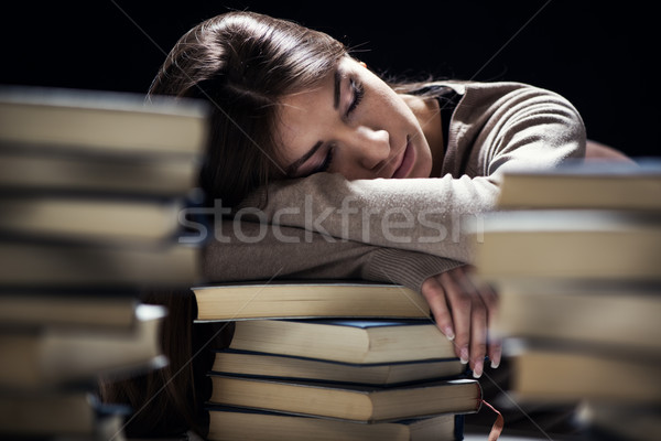 Tired student girl Stock photo © MilanMarkovic78