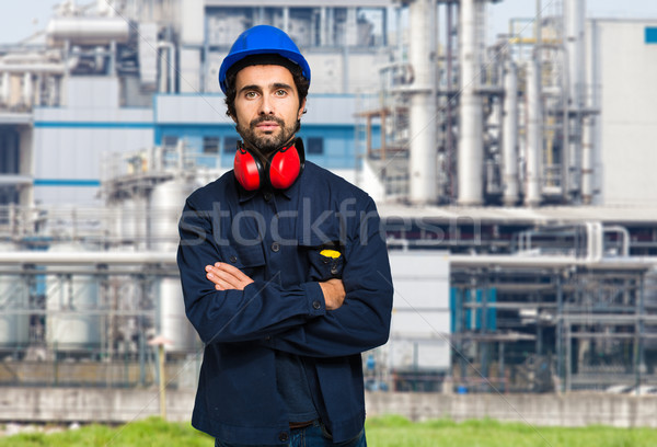 Foto stock: Retrato · industrial · trabajador · fábrica · hombre · trabajo